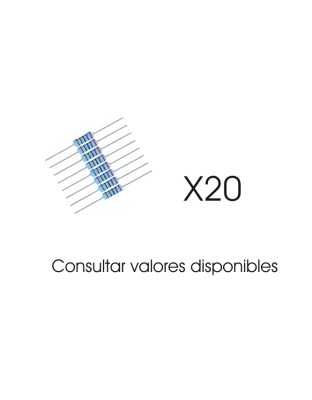 Pack de 20 resistencias 1/4 de vatio