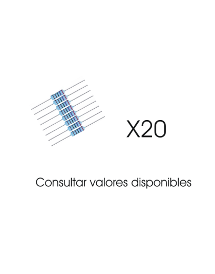 Pack de 20 resistencias 1/4 de vatio